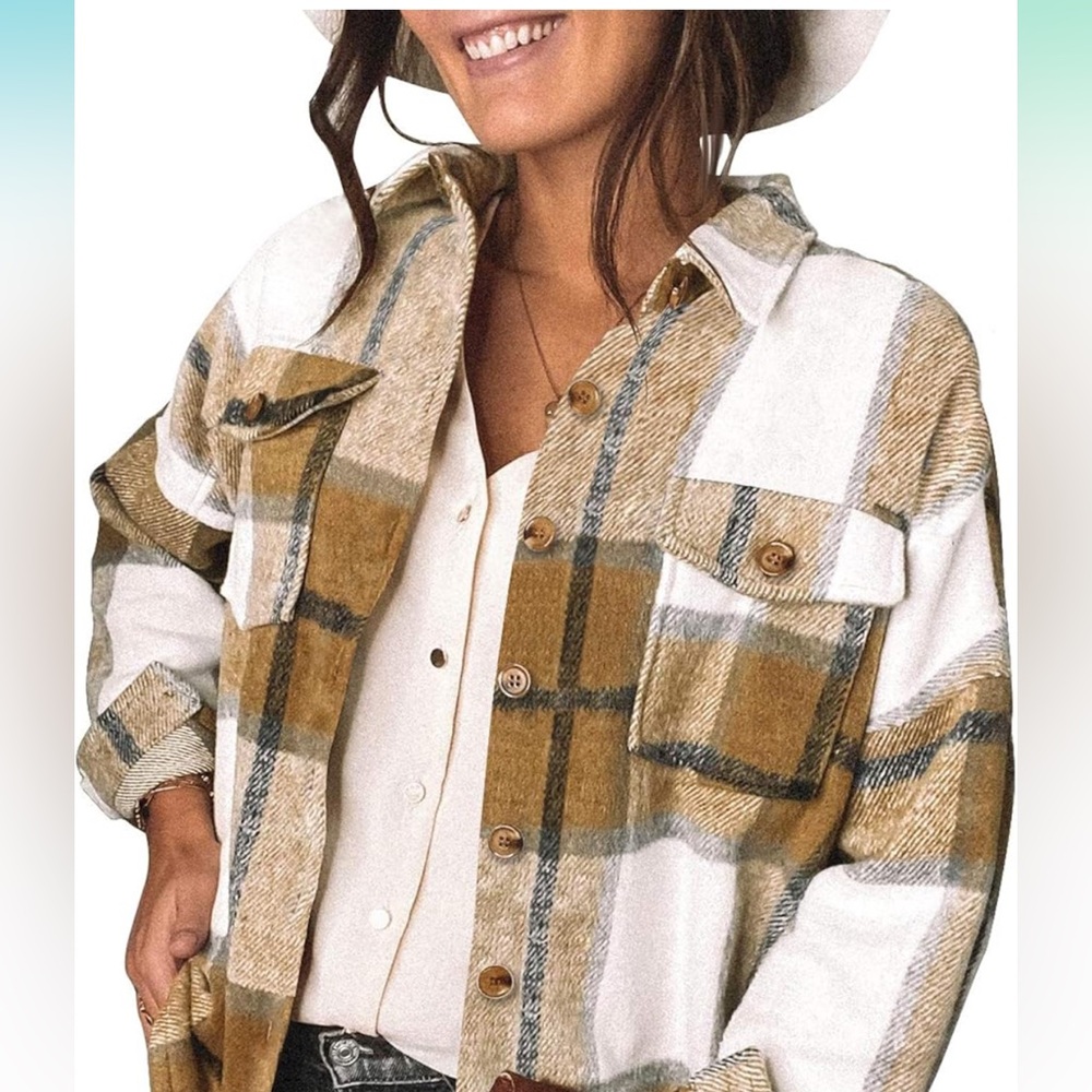 DOROSE - flannel oversized fit brown, cream and black.